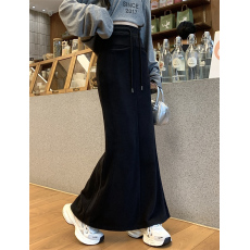批发实价-实拍 秋季新款鱼尾裙宽松阔腿百搭后开叉休闲<b class='q'>半身裙</b>女