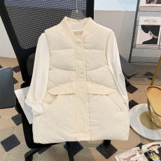 批发实拍外穿坎肩纯色加厚背心马夹羽绒棉马甲女秋冬新款时尚外套