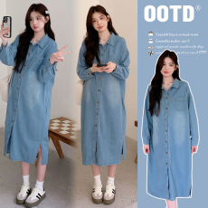 批发实拍2026<b class='q'>孕妇</b><b class='q'>春装</b>牛仔<b class='q'>连衣裙</b>中长款宽松外出洋气潮妈<b class='q'>孕妇装</b>裙子