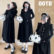 批发实拍2026春季新款时尚金闪工艺优雅气质开扣背心裙+打底孕妇套装