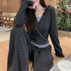 批发连帽卫衣<b class='q'>运动服</b>套装女春秋跑步时尚<b class='q'>韩版</b>显瘦上衣休闲三件套阔腿裤