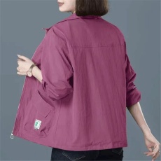 批发<b class='q'>大码</b>宽松夹克短外套女2026秋季新款中老年妈妈装<b class='q'>大口</b>袋休闲风衣女