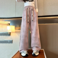批发女童秋装休闲卫裤2025新款洋气大童春秋款时髦阔腿裤儿童运动裤子