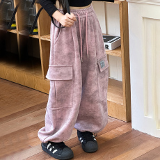 批发扎染脏脏裤子女童春秋2025款美式高街vibe风工装裤潮牌休闲裤长裤