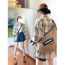 批发长袖格子衬衫女夏秋薄款美式复古宽松防晒外套早春洋气小个子上衣