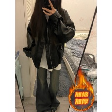批发皮衣外套女秋冬季2026年新款美式复古高级感气质休闲机车服夹克潮
