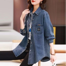 批发牛仔衬衫女大码<b class='q'>外套</b>早春2025新款欧货洋气上衣爆款高级感叠穿衬衣