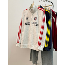 批发实拍卫衣<b class='q'>男</b>女情侣装春秋薄款2026潮拉链<b class='q'>开衫</b>外套条纹连帽韩版上衣