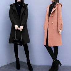 批发M到5XL<b class='q'>毛呢</b><b class='q'>外套女</b>2026新款秋冬装韩版宽松风衣中长款连帽复古