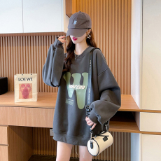 批发好质量春款孕妇纯棉后包领字母孕妇装套装秋装衣上衣