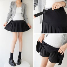 批发实拍2026春秋新款蜂窝腰孕妇百褶裙裤提臀孕妇短裙百搭时尚半身裙