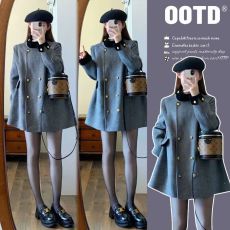 批发实拍~秋冬法式气质小香风呢子孕妇外套