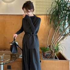 批发韩系穿搭三件套女2025<b class='q'>秋</b>新款高级感气质套装无袖上衣打底衫长裤女