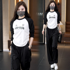 批发大码显瘦长袖T恤工装裤两件套女春秋2026新款时尚小个子套装