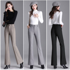 批发休闲裤子女2025秋季新款高腰显瘦垂感职业微喇直筒西装长裤喇叭裤