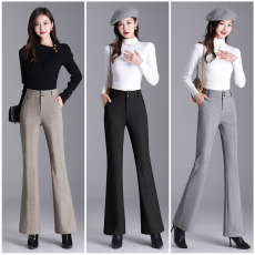 批发毛呢微喇裤女2025年秋季新款腰显瘦垂感休闲阔腿西装长裤