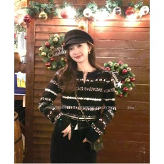批发条纹毛衣外套女早秋穿搭修身冰岛针织开衫别致绝美上衣
