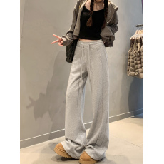 批发实价-官图 春季新款阔腿高腰垂感显瘦百搭休闲<b class='q'>运动</b>裤