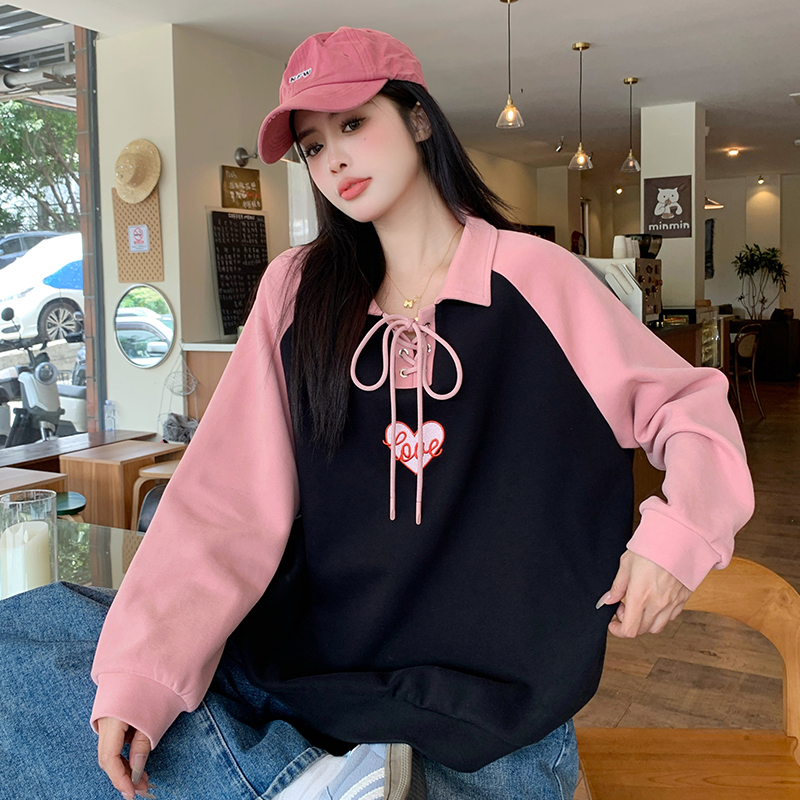 PF28430#大码女装卫衣秋冬字母印花宽松型连帽卫衣女裝貨源服裝批發