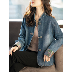 批发限价+12  牛仔外套新中式女装2026春秋季新款流行上衣
