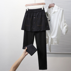 批发实拍春新款<b class='q'>大码</b>修身裙裤胖MM洋气小脚女长裤松紧腰遮肚显瘦裤子