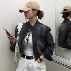 批发已出货 个性立领短款<b class='q'>牛仔</b><b class='q'>外套</b>