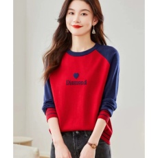 批发<b class='q'>品牌</b>折扣撞色羊毛衫女针织打底衫秋冬款圆领宽松时尚洋气内搭毛衣