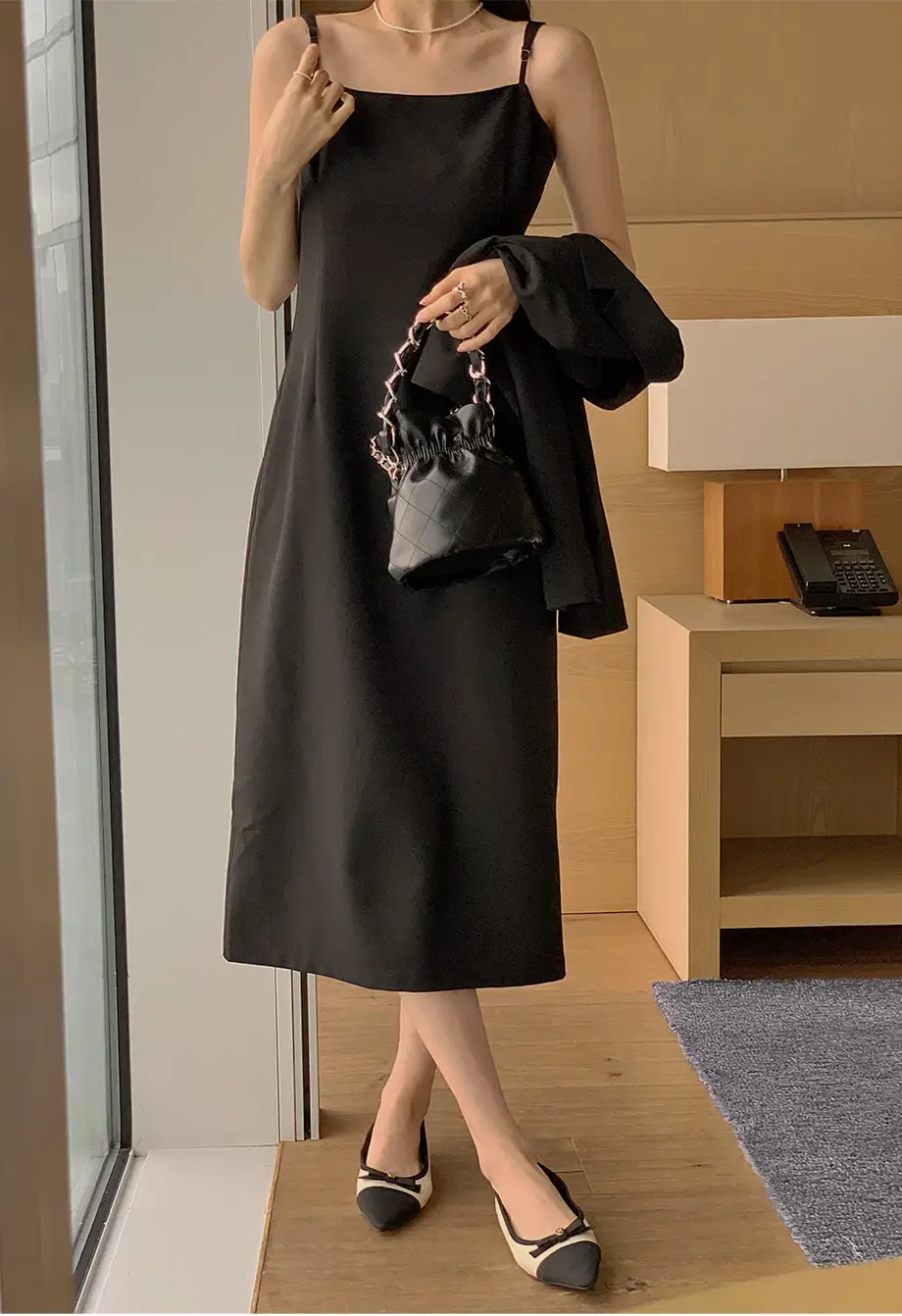 프렌치 감성 블레이저+슬리브리스 원피스 세트 상세 이미지 7