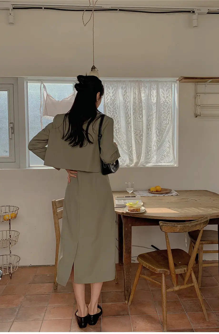 프렌치 감성 블레이저+슬리브리스 원피스 세트 상세 이미지 21