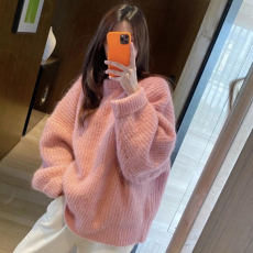 批发已出货<b class='q'>秋</b>冬学院风大码女装宽松洋气慵懒风韩系慵懒针织衫
