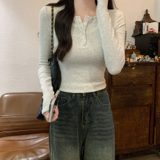 实拍2*2螺纹260克打底衫长袖t恤女2026春秋新款纯色圆领薄款上衣