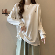 批发实拍罗纹德绒长袖T恤女秋冬圆领<b class='q'>中长款</b>内搭打底衫上衣