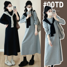 批发实拍 大码孕妇装春款孕妇卫衣针织孕妇连衣裙新款孕妇打底裙