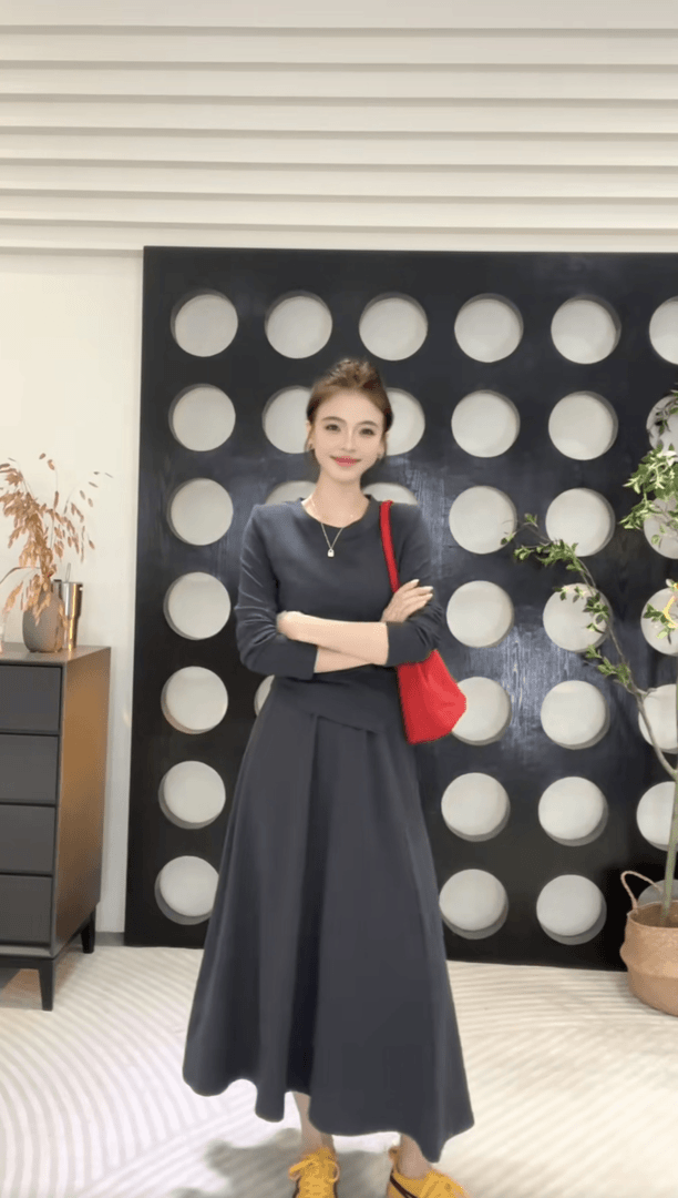 nalian 가져 가라. 사랑 시 시 엄격한 선택 잃어버린 가을의 날 불규칙 캐주얼 세트 품격 투피스 세트