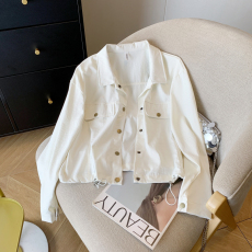 批发实拍  2026春季休闲百搭宽松薄款长袖衬衫短款上衣工装小外套女