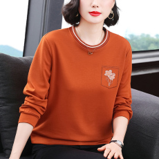 批发<b class='q'>妈妈装</b>2026春季新款长袖女卫衣烫钻时尚设计宽松显瘦拼接上衣女