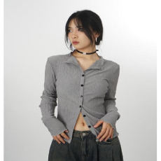 韩国外贸衬衫女秋季慵懒风宽松内搭设计感洋气减龄上衣压褶衬衣潮