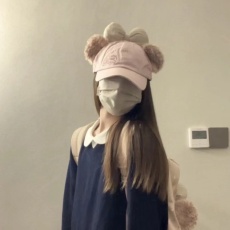 批发甜妹<b class='q'>可爱</b>东迪雪梨玫蝴蝶结粉色棒球帽子女显脸小百搭鸭舌帽遮阳帽