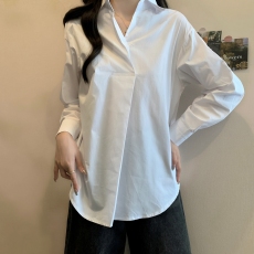 批发实拍2025秋装大码女装气质百搭纽扣宽松长袖衬衫上衣M-4XL200斤