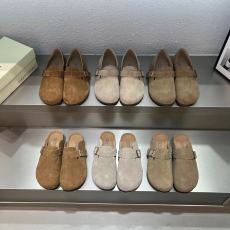 批发2024真皮勃肯鞋女<b class='q'>秋</b>季软底全包一脚蹬乐福鞋外穿百搭博肯豆豆单鞋