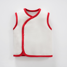 批发婴儿马甲红色保暖新生儿背心护肚男女宝宝坎肩夹棉秋冬装婴幼儿童