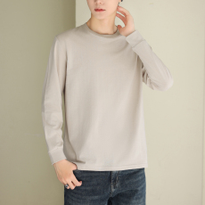 批发重磅长袖t恤男秋季新款纯棉宽松春秋卫衣圆领套头打底衫