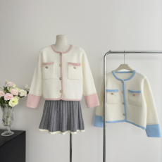 批发小香风<b class='q'>外套</b>女秋款气质高级感休闲时尚仿水貂绒毛毛上衣