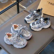 批发2024秋季新款女宝宝休闲运动鞋<b class='q'>韩版</b>花朵公主跑步鞋儿<b class='q'>童鞋</b>老爹鞋