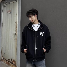 批发逃离光复南 美式小众设计拉链开衫连帽卫衣男女潮牌<b class='q'>嘻哈</b>春季外套