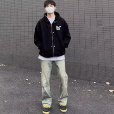 批发逃离光复南 美式小众设计拉链开衫连帽卫衣男女潮牌<b class='q'>嘻哈</b>春季外套