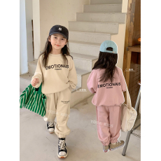 批发2025新款春秋女童网红运动套装洋气长袖长裤霸气大童<b class='q'>儿童</b>两件套