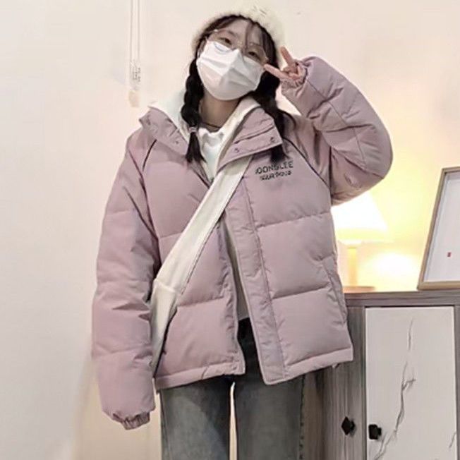 Real shot of women's cotton coat, Korean style short bread coat, small person, large size, Hong Kong style loose down jacket, student fat MM