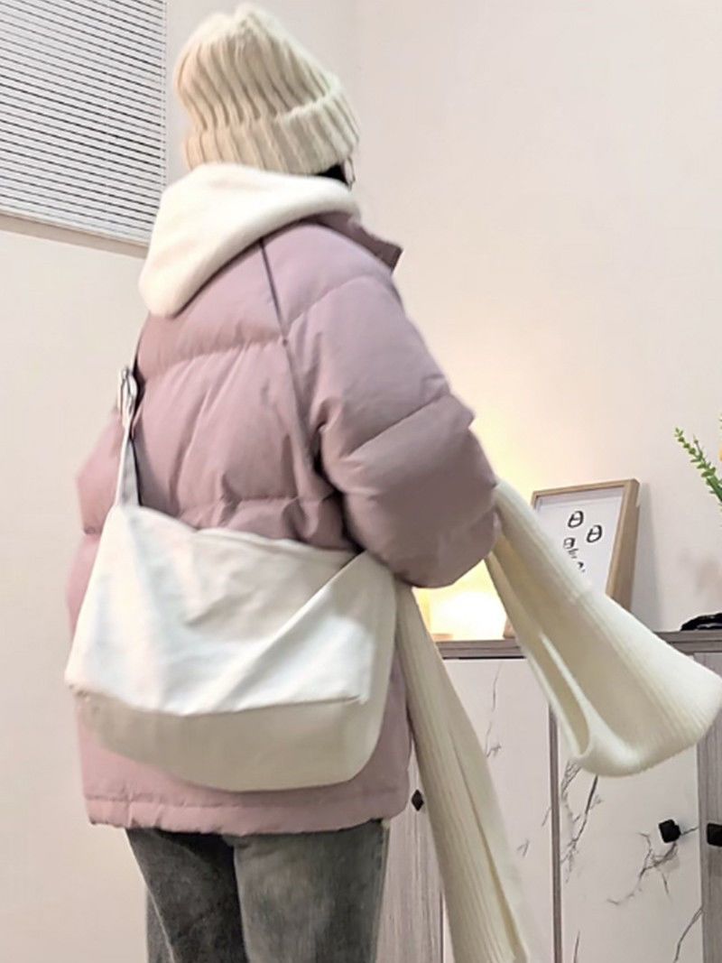 Real shot of women's cotton coat, Korean style short bread coat, small person, large size, Hong Kong style loose down jacket, student fat MM