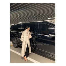 批发翻领双排扣外套女2026<b class='q'>春</b>秋季时尚韩版新款长款休闲长袖风衣外套潮